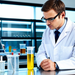 Chemical Engineer in a Modern Lab**

"A professional chemical engineer, fully clothed in appropriate lab attire (lab coat, safety glasses), working at a lab bench with glassware and scientific instruments. Background shows a brightly lit, modern laboratory setting. The engineer is adjusting equipment, demonstrating careful and precise work. Safe for work, appropriate content, professional, modest. Perfect anatomy, correct proportions, natural pose, well-formed hands, proper finger count, natural body proportions, high quality, detailed, realistic lighting."

**