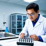Material Science & Alloy Development**

"A brightly lit laboratory setting, showcasing a scientist in a clean lab coat, fully clothed, working with sophisticated equipment analyzing a new metal alloy. The background shows various scientific instruments and charts. Focus on precision and innovation. Safe for work, appropriate content, professional, perfect anatomy, natural proportions, well-formed hands, proper finger count, detailed laboratory environment."

**