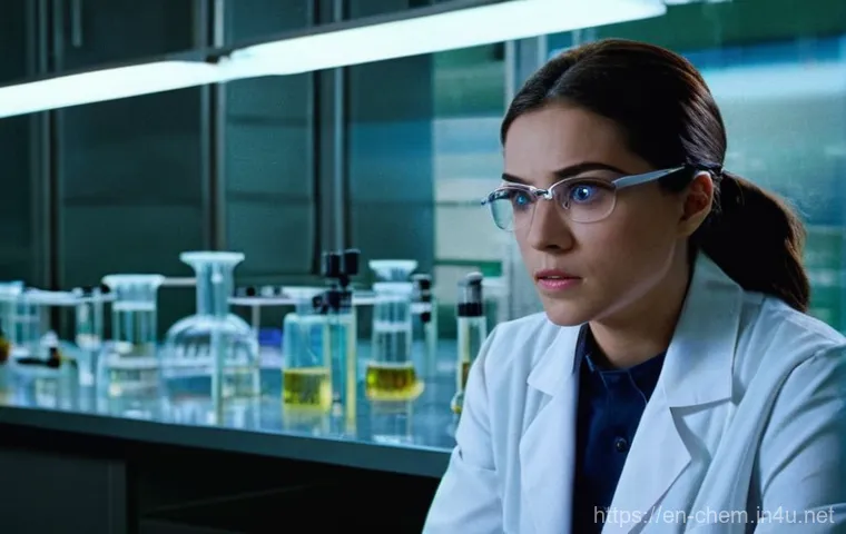 실험 재료 준비법 - **Prompt 1: The Frustrated Discovery of a Lab Pitfall**
    "A female scientist, appearing to be in ...