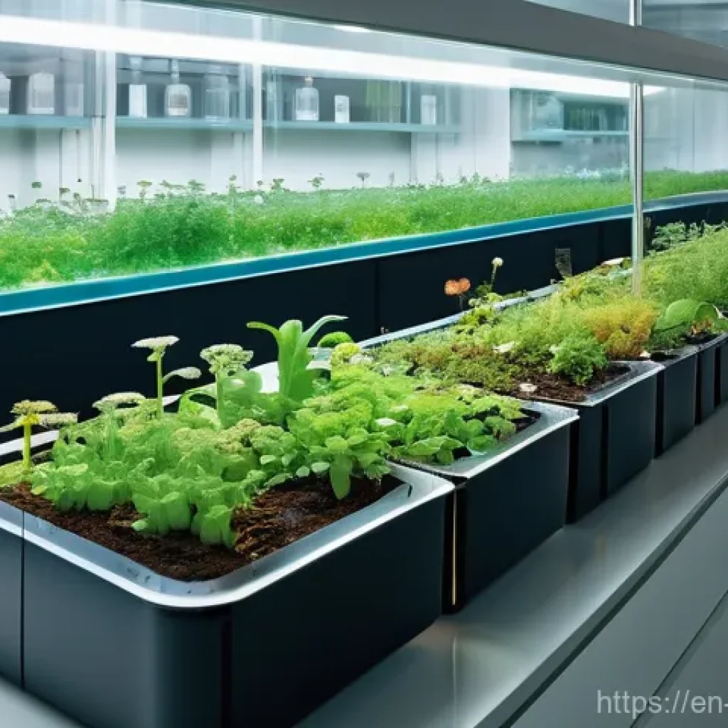 화학과 환경 보호 - **Prompt:** A serene and hopeful depiction of a circular economy in action. In the foreground, a bea...