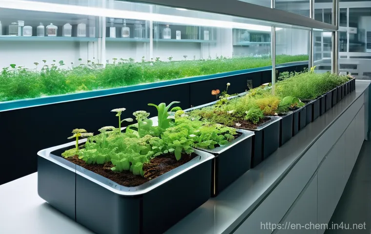 화학과 환경 보호 - **Prompt:** A serene and hopeful depiction of a circular economy in action. In the foreground, a bea...