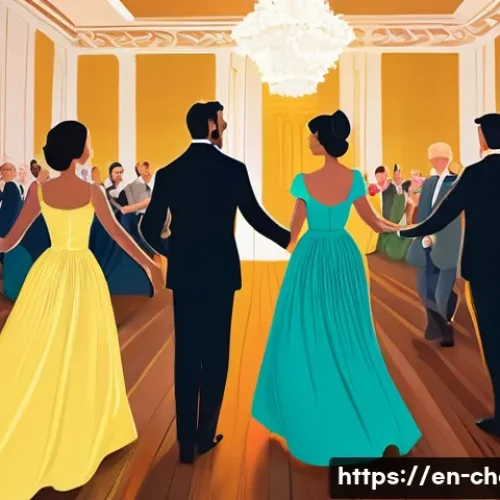 분자운동론 - **Prompt for Solid State:**
    "A vibrant, detailed illustration depicting a bustling, elegant ball...