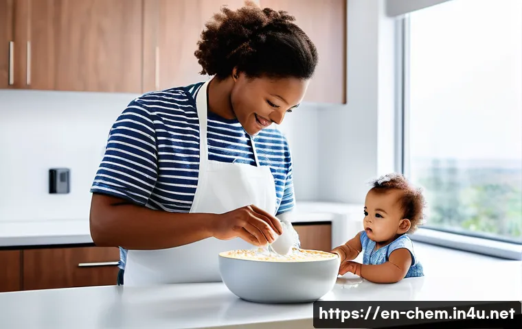 화학 표준화 - **Prompt 1: The Invisible Guardian of Daily Life**
    A bright, clean, and modern kitchen scene, ba...