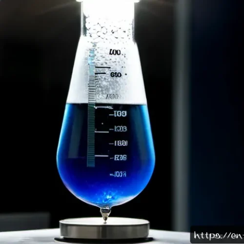 무기화학 반응 속도 - Photorealistic university inorganic chemistry laboratory, close-up of a clear glass reaction vessel ...